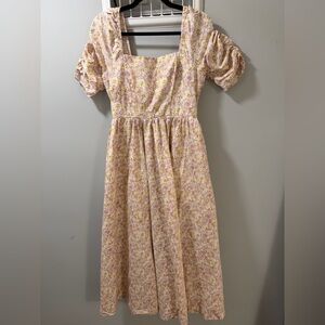 Like New Free People Floral Puff Sleeve Dress, Sz 8